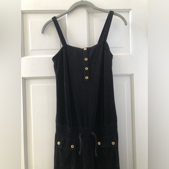 Juicy Couture Other - Juicy Couture Girl’s Black Velour Jumpsuit with Gold Buttons